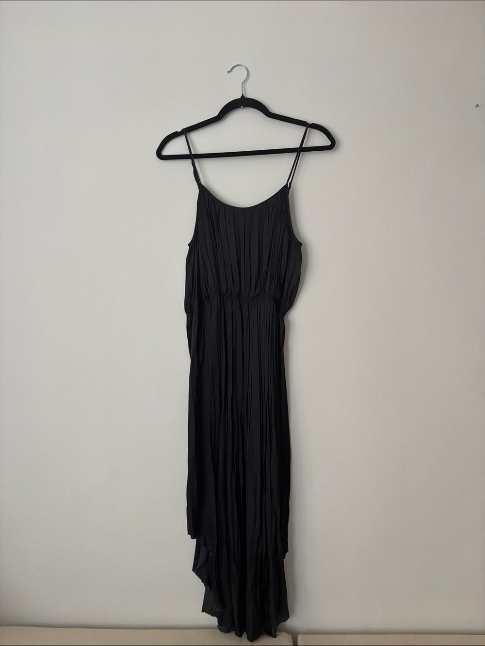 Ulla Johnson Black Pleated Midi Dress